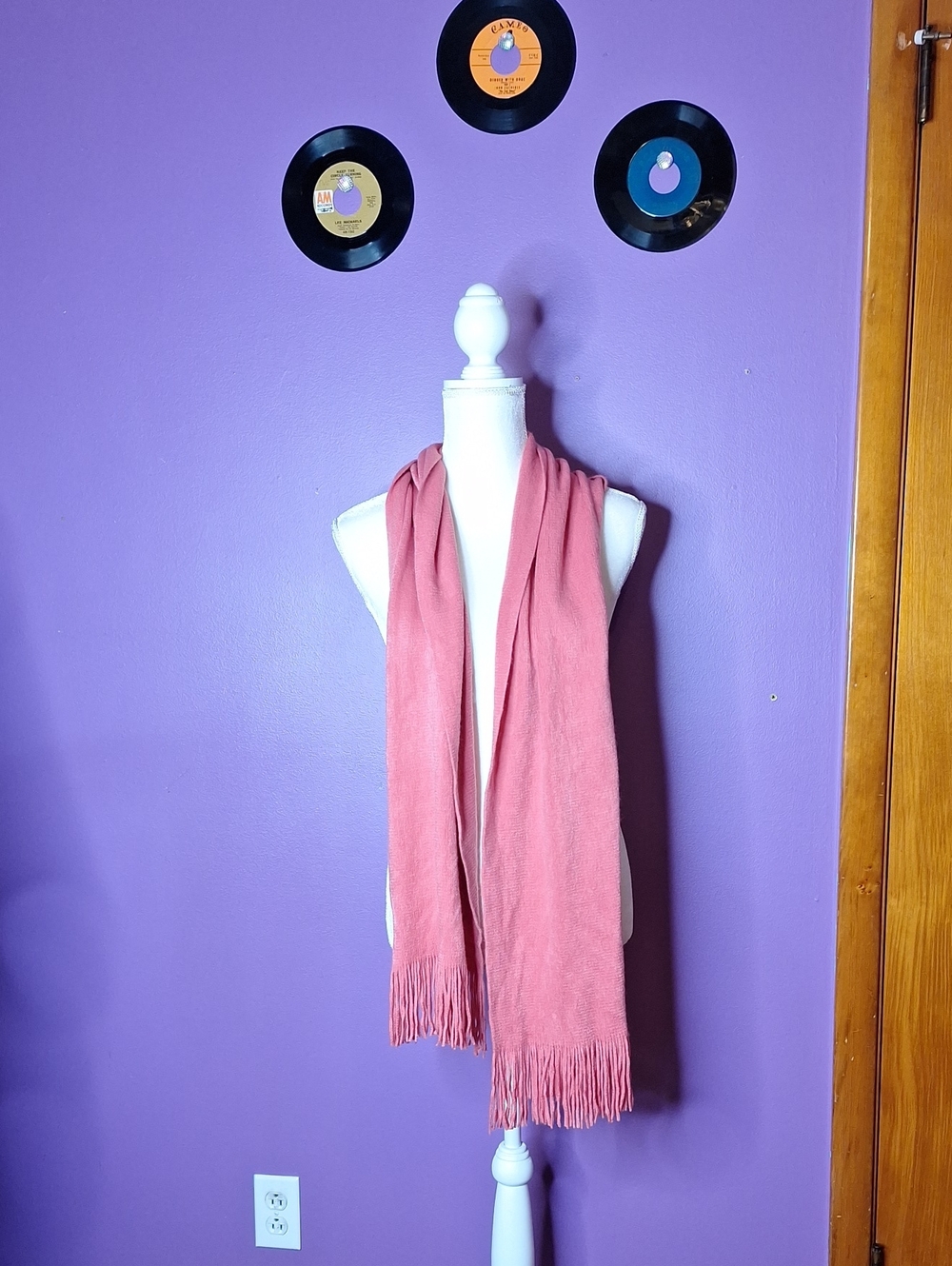 Merona Rose Pink Fringed Wrap Scarf